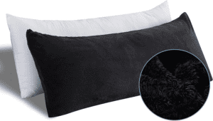 WhatsBedding Sherpa Black Furry Body Pillow with Removable Washable Cover